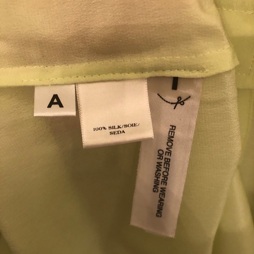 Pale Neon Yellow Ann Taylor Silk Blouse - Picture 5 of 5